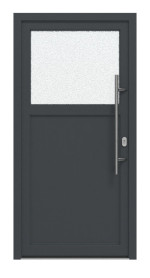 Haustür Kunststoff Premium F002 RAL 7016-RAL 7016 Frontansicht außen