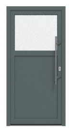 Haustür Kunststoff Premium F002 Quarz Grau-Quarz Grau Frontansicht außen