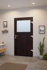 Haustür Kunststoff Premium F002 Mahagoni-Mahagoni Stilwelt innen