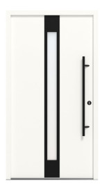 Interio Energiespar-Haustür Stahl-Alu Black Design Motiv B01 RAL 9016-RAL 9016 Frontansicht außen