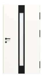 Interio Energiespar-Haustür Stahl-Alu Black Design Motiv B01 RAL 9016-RAL 9016 Frontansicht innen