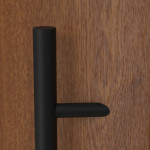 Interio Energiespar-Haustür Stahl-Alu Black Design Motiv B01 Golden Oak-Golden Oak Detail Drücker