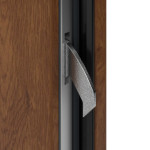 Interio Energiespar-Haustür Stahl-Alu Black Design Motiv B01 Golden Oak-Golden Oak Detail Schließer