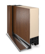 Interio Energiespar-Haustür Stahl-Alu Black Design Motiv B01 Golden Oak-Golden Oak Detail Querschnitt