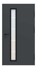 Interio Energiespar-Haustür Stahl-Alu Black Design Motiv B06 RAL 7016-RAL 7016 Frontansicht innen