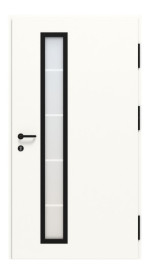 Interio Energiespar-Haustür Stahl-Alu Black Design Motiv B06 RAL 7042-RAL 9016 Frontansicht innen