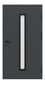 Interio Energiespar-Haustür Stahl-Alu Black Design Motiv B07 RAL 7016-RAL 7016 Frontansicht innen