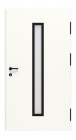 Interio Energiespar-Haustür Stahl-Alu Black Design Motiv B07 RAL 9016-RAL 9016 Frontansicht innen