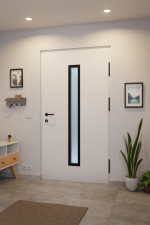 Interio Energiespar-Haustür Stahl-Alu Black Design Motiv B07 RAL 9016-RAL 9016 Stilwelt innen
