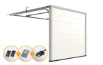 HÖRMANN Sektionaltor Aktion EcoStarMatic Woodgrain M-Sicke RAL 9016 1