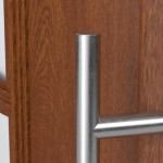 Haustür Kunststoff Premium T037 Golden Oak-RAL 9016 Detail Drücker