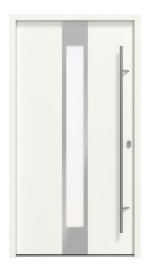 Haustür System S68 ZL Neptun RAL 9016-RAL 9016 Frontansicht außen