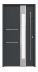 Haustür System S68 ZL Luna RAL 7016-RAL 7016 Frontansicht außen