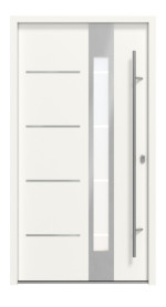 Haustür System S68 ZL Luna RAL 9016-RAL 9016 Frontansicht außen