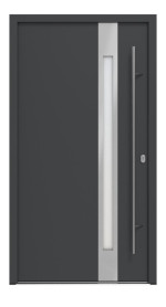Haustür System S68 ZL ARCTIC Temidas RAL 7021-RAL 7021 Frontansicht außen