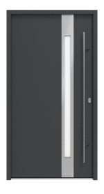 Haustür System S68 ZL Temidas RAL 7021-RAL 7021 Frontansicht außen