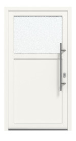 Haustür Kunststoff Premium Plus F002 RAL 9016-RAL 9016 Frontansicht außen