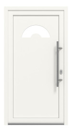 Haustür Kunststoff Premium Plus F010 RAL 9016-RAL 9016 Frontansicht außen