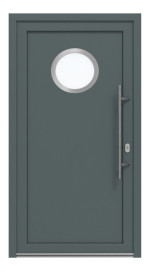 Haustür Kunststoff Premium Plus F011 Quarz Grau-Quarz Grau Frontansicht außen