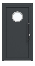 Haustür Kunststoff Premium Plus F011 RAL 7016-RAL 7016 Frontansicht außen