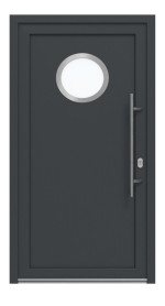 Haustür Kunststoff Premium Plus F011 RAL 7016-RAL 9016 Frontansicht außen