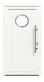 Haustür Kunststoff Premium Plus F011 RAL 9016-RAL 9016 Frontansicht außen