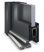 Haustür Kunststoff Premium Plus F011 RAL 7016-RAL 7016 Detail Querschnitt