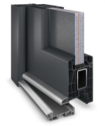 Haustür Kunststoff Premium Plus F011 Anthrazit Struktur-Anthrazit Struktur Detail Querschnitt