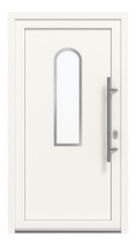 Haustür Kunststoff Premium Plus F012 RAL 9016-RAL 9016 Frontansicht außen