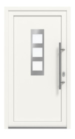 Haustür Kunststoff Premium Plus F014 RAL 9016-RAL 9016 Frontansicht außen