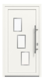 Haustür Kunststoff Premium Plus F015 RAL 9016-RAL 9016 Frontansicht außen