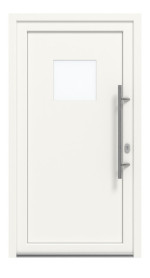 Haustür Kunststoff Premium Plus F017 RAL 9016-RAL 9016 Frontansicht außen