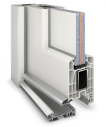 Haustür Kunststoff Premium Plus F026 RAL 9016-RAL 9016 Detail Querschnitt