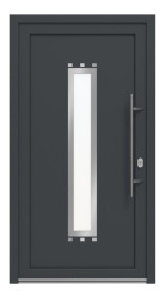 Haustür Kunststoff Premium Plus F031 Anthrazit Struktur-RAL 9016 Frontansicht außen