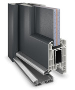 Haustür Kunststoff Premium Plus F031 Anthrazit Struktur-RAL 9016 Detail Querschnitt