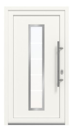 Haustür Kunststoff Premium Plus F036 RAL 9016-RAL 9016 Frontansicht außen