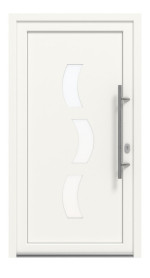 Haustür Kunststoff Premium Plus F040 RAL 9016-RAL 9016 Frontansicht außen