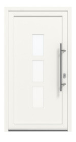 Haustür Kunststoff Premium Plus F043 RAL 9016-RAL 9016 Frontansicht außen