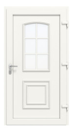 Haustür Kunststoff Premium Plus T002 Quarz Grau-RAL 9016 Frontansicht innen