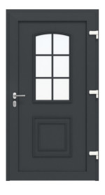 Haustür Kunststoff Premium Plus T002 RAL 7016-RAL 7016 Frontansicht innen