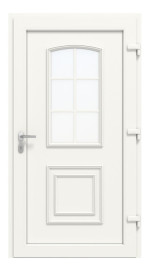 Haustür Kunststoff Premium Plus T002 RAL 9016-RAL 9016 Frontansicht innen