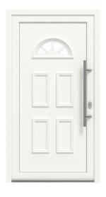 Haustür Kunststoff Premium Plus T004 RAL 9016-RAL 9016 Frontansicht außen