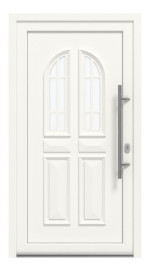 Haustür Kunststoff Premium Plus T009 RAL 9016-RAL 9016 Frontansicht außen