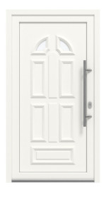 Haustür Kunststoff Premium Plus T011 RAL 9016-RAL 9016 Frontansicht außen