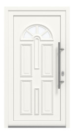 Haustür Kunststoff Premium Plus T015 RAL 9016-RAL 9016 Frontansicht außen