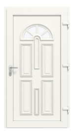 Haustür Kunststoff Premium Plus T015 Quarz Grau-RAL 9016 Frontansicht innen