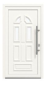 Haustür Kunststoff Premium Plus T024 RAL 9016-RAL 9016 Frontansicht außen