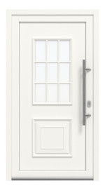 Haustür Kunststoff Premium Plus T029 RAL 9016-RAL 9016 Frontansicht außen