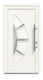 Haustür Kunststoff Premium Plus T035 RAL 9016-RAL 9016 Frontansicht außen