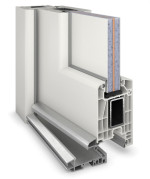 Haustür Kunststoff Premium Plus T048 RAL 9016-RAL 9016 Detail Querschnitt